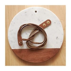 Brown Faux Leather Studded Wrap Bracelet